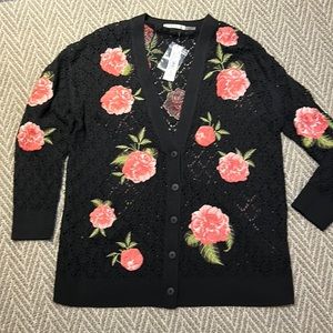 Nwt Alice & Olivia cardigan, size XL, black and pink